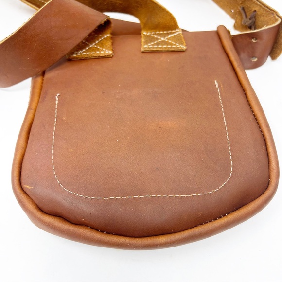 Crossbody Bag Cowhide Leather Brown Bohemian Western - Picture 6 of 15